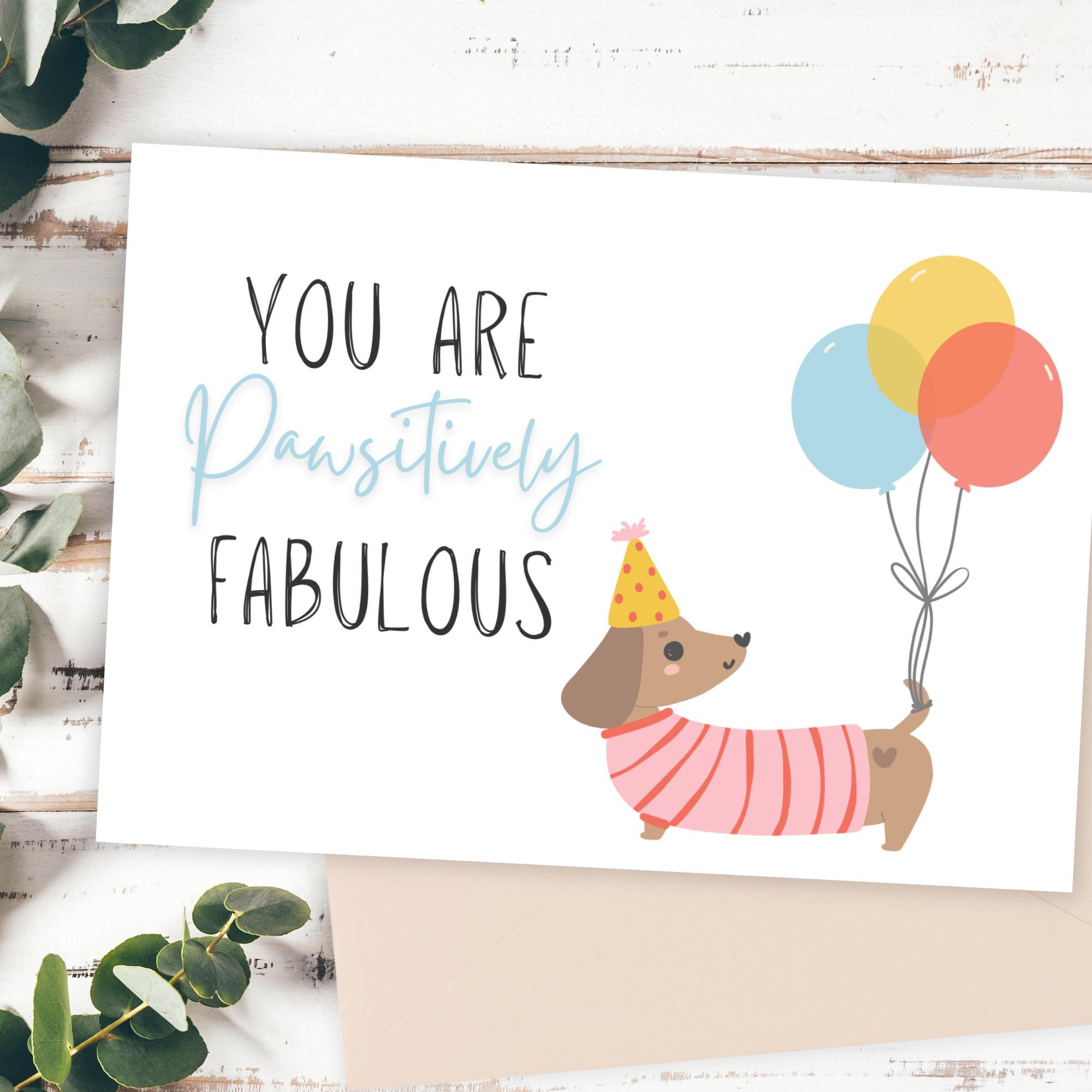 Printable Dachshund Birthday Card | Funny Dog Lover Gift (digital ...