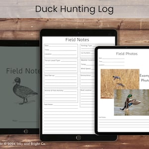 Diario digital de caza de patos, diario digital de caza de aves acuáticas, diario de seguimiento de patos, libro de caza digital, diario de caza de patos