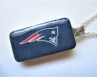 New England Patriots Pendant Necklace. Pro-football. Fanwear. Handmade.