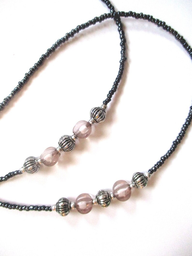 Mother of Pearl centerpiece Beaded Lanyard for eyeglasses others ID clip Handmade.