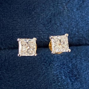 Lab Grown Diamond Stud Earrings| 0.50-4.0 Carat Diamond Studs for Women| 14K Solid Gold White,Yellow,Rose| IGI certified | Lab Diamond Studs