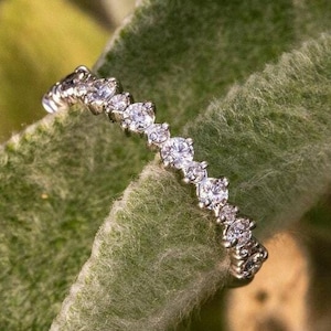 Lab Grown Diamond 18k White Gold Half Eternity Wedding Band