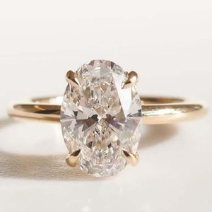 4 Ct IGI certified lab grown Oval diamond engagement ring lab created diamond ring | handmade engagement ring | proposal ring promise Ring