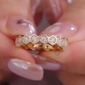 Lab Grown Diamond Eternity Band: 0.65Ct Yellow Gold Stacking Ring