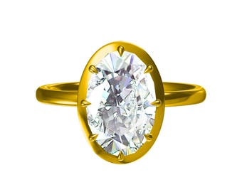 4 CT Oval Labor Diamant Verlobungsring