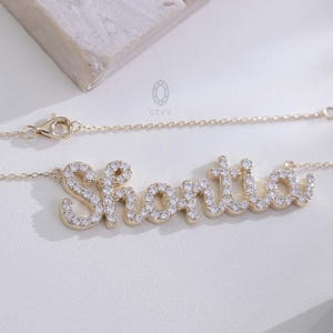 Moissanite Diamond Name Necklace: 925 Silver Personalized Jewelry