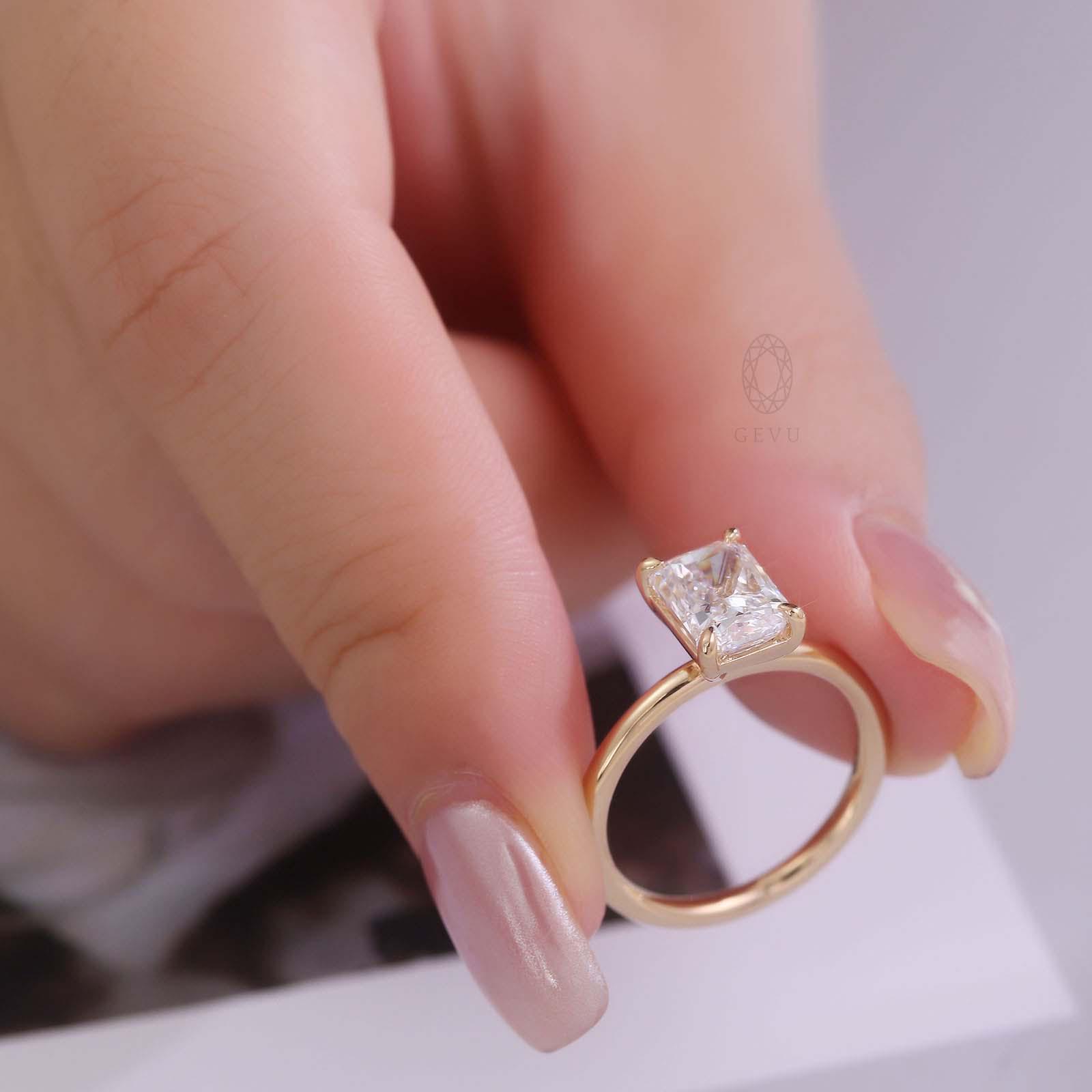 2.0カラット ラディアントカット ラボグロウン ダイヤモンド 結婚指輪 