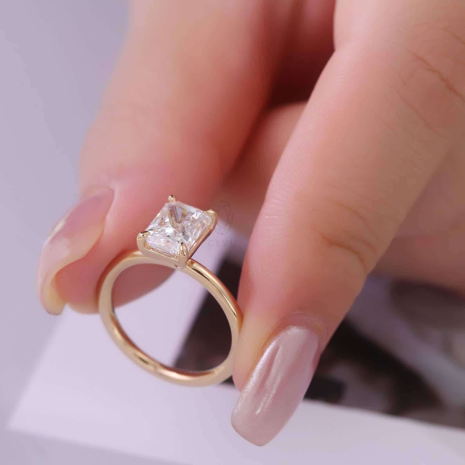 2.0カラット ラディアントカット ラボグロウン ダイヤモンド 結婚指輪 