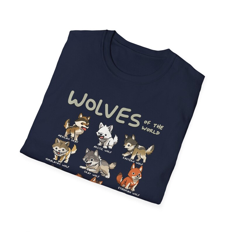 Chibi Wolf Wolves Animals of the World Wolf Lover T-shirt, Cute Wolf ...