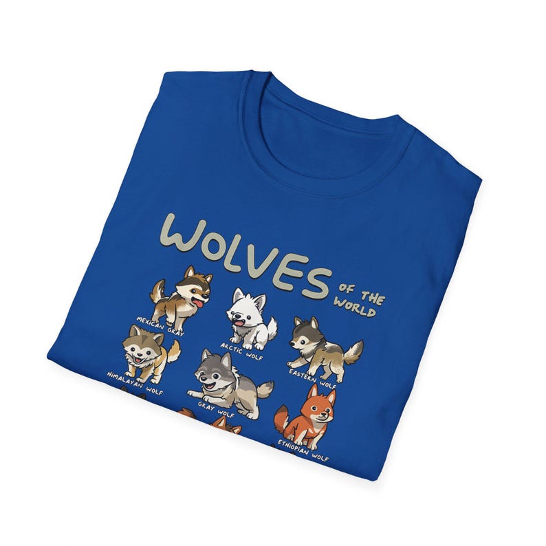 Chibi Wolf Wolves Animals of the World Wolf Lover T-shirt, Cute Wolf ...