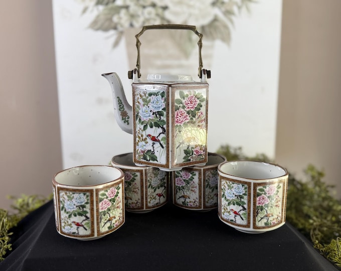 Japanese Andrea by Sadek hexagon teapot and 4 cups