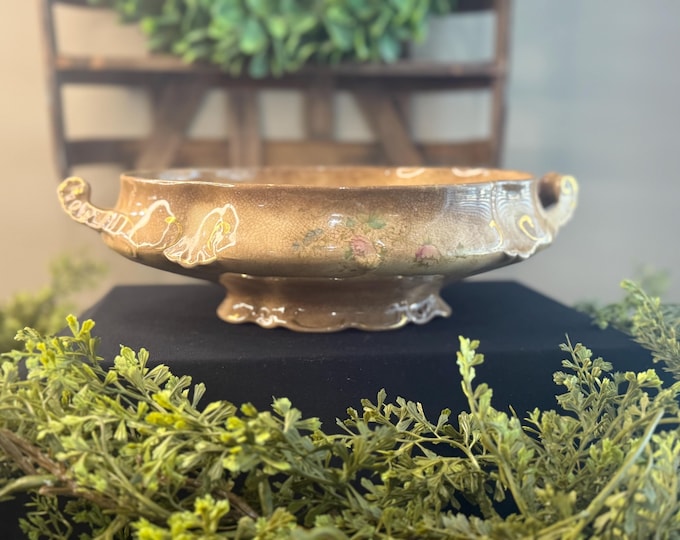 Antique Sebring Porcelain Floral Bowl
