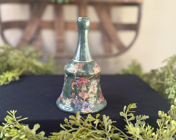 Vintage ceramic green bell
