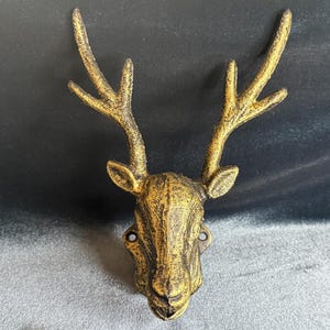 Blksmith cast iron deer bottle opener stag mount cast iron bronze finish heavy