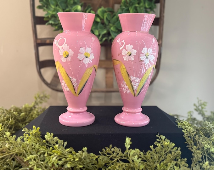 Vintage Hand Painted Bristol Vases
