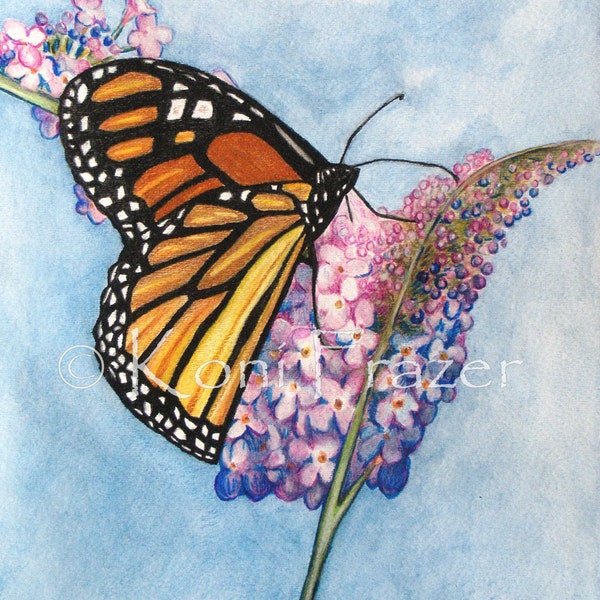 ORIGINAL watercolor painting Butterfly Beauty