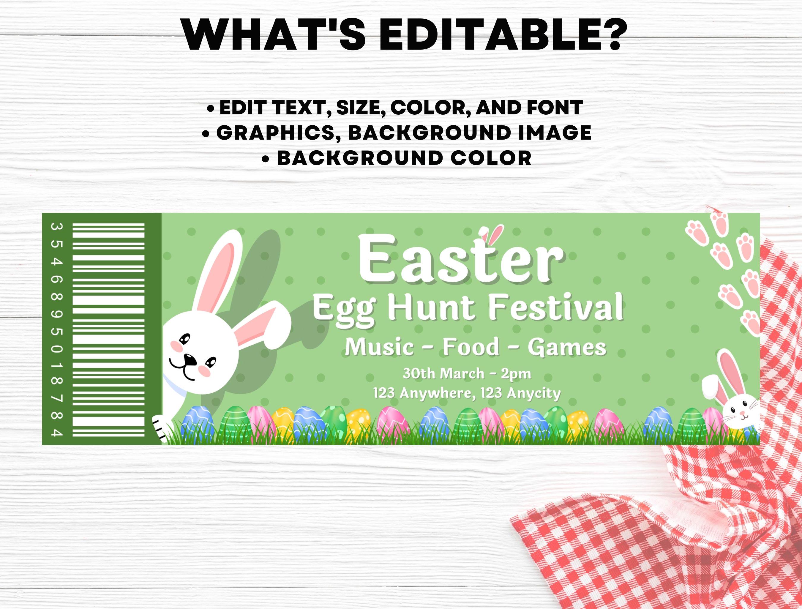 Editable Easter Egg Hunt Ticket, Custom Coupon (digital Download) - Etsy