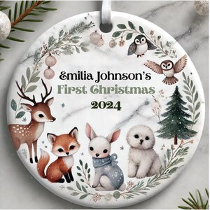 Baby&#39;s First Christmas Ornament 2024, Custom Keepsake Christmas Ornament, Personalized Baby 1st Christmas Ornament, Custom New Baby Gift.