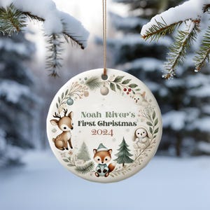 Baby&#39;s First Christmas Ornament 2024, Custom Keepsake Christmas Ornament, Personalized Baby 1st Christmas Ornament, Custom New Baby Gift.