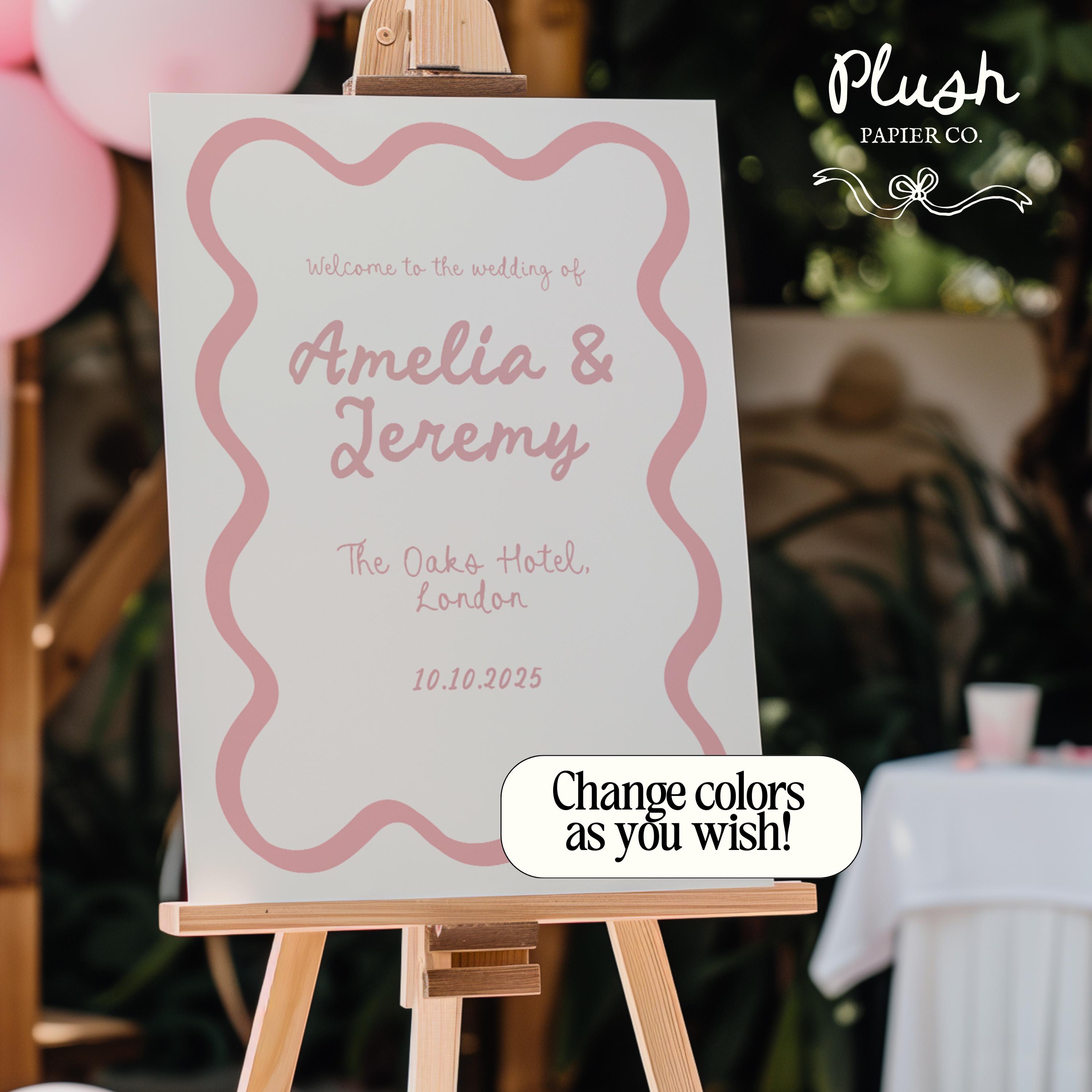 WELCOME SIGN Template | Simple Black and White Elegant Hand Written ...