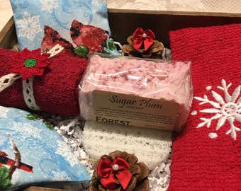 Christmas Gifts! CREATE YOURS wooden tray set of sachets, soap, ornaments, and bracelet for your favorite person! Great gift!