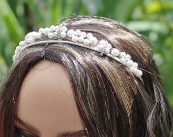 Pearl "Keira" with Crystal Accents Bridal Headpiece