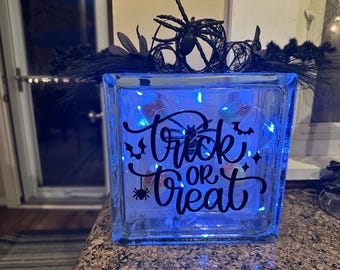 Halloween Glass Block Light