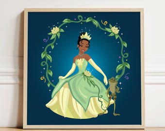 ティアナ ディズニープリンセス プリント、プリンセスと魔法のキス