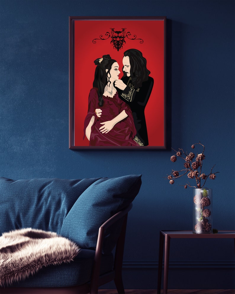 Impresión de Drácula, Drácula de Bram Stoker, póster de película de terror, arte de terror imagen 4