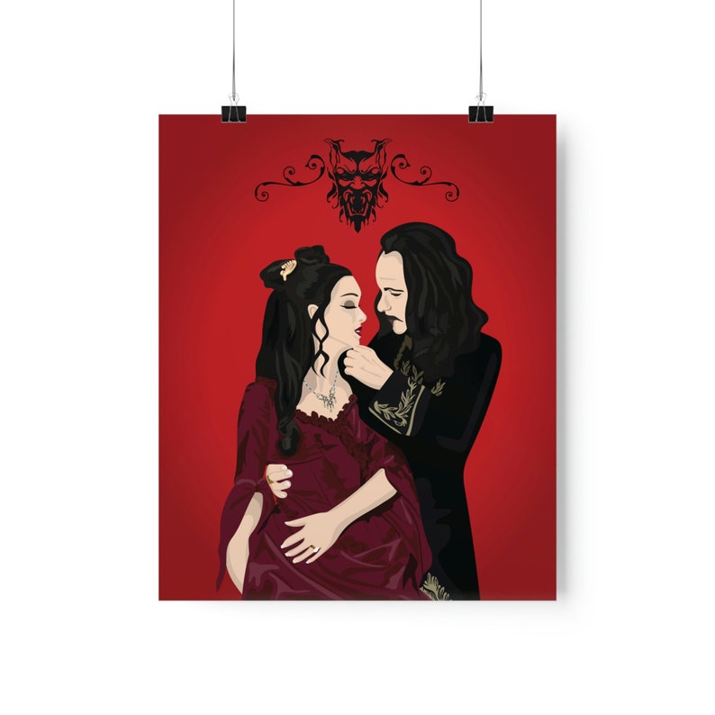 Impresión de Drácula, Drácula de Bram Stoker, póster de película de terror, arte de terror imagen 9
