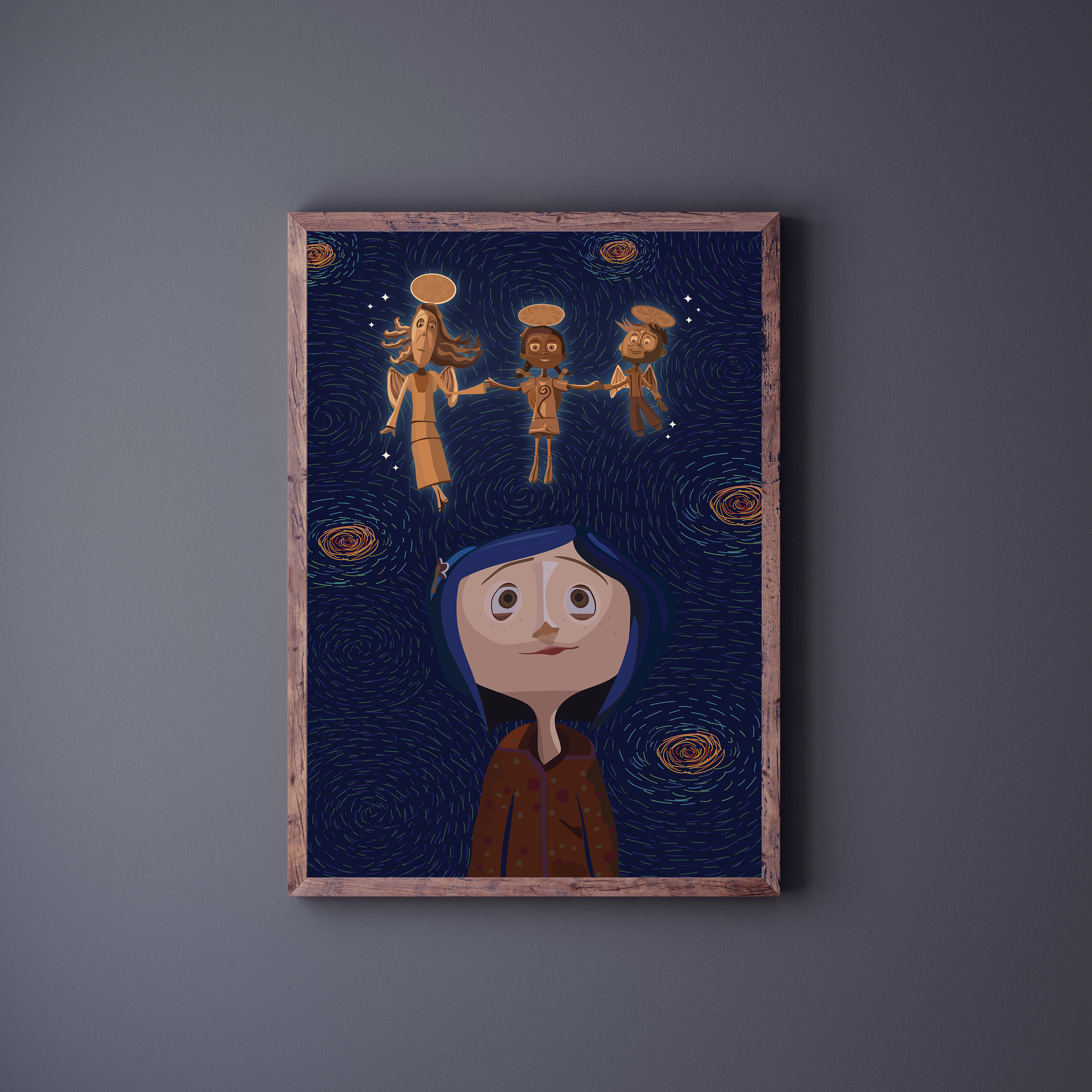 Coraline Boring Blue Boys Art Print Set 