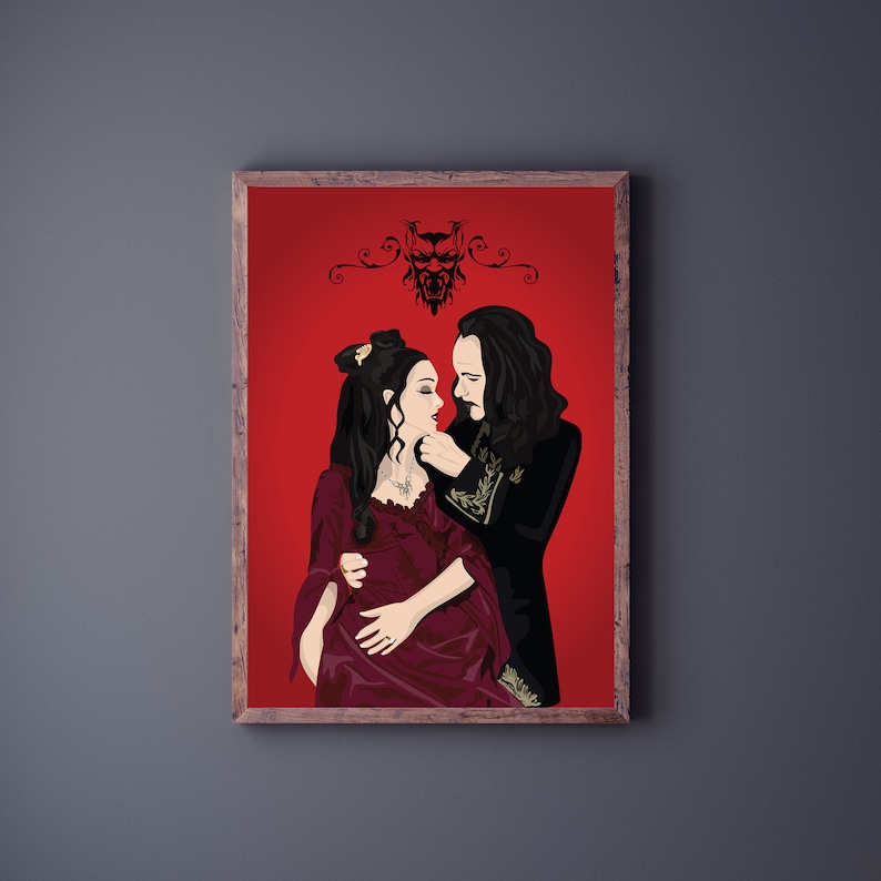 Impresión de Drácula, Drácula de Bram Stoker, póster de película de terror, arte de terror imagen 1