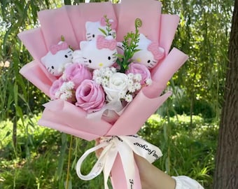 Kitty Plush Doll Bouquet - Anniversary Keepsake Gift