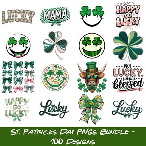 St. Patrick’s Day PNG Bundle | Lucky Mama PNG | Irish Clover Sublimation Design | Shamrocks PNG | Happy St. Patrick’s Day Digital Download