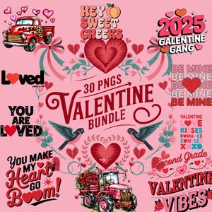 30 Valentine PNG Bundle - Retro Valentine PNG | Valentine&#39;s Day PNG | Kids Valentine Png Bundle | Valentine Teacher Png | Digital Png