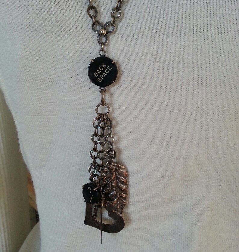 Typewriter Key Long Necklace ~Back Space~