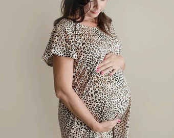 Mom Leopard Mutterschaft Lieferung & Neugeborenen Kleid | Mutter und Baby passendes Outfit | Geschenk für werdende Mütter | Einzigartiges Baby-Duschegeschenk für sie