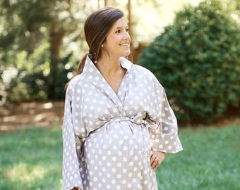 Maternity Robe - Super Soft Cotton - Darling on expecting moms - Perfect Baby Shower Gift - Alli