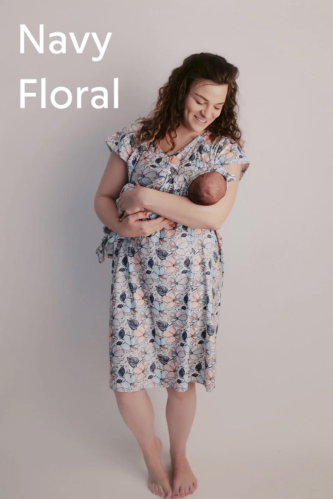 Plus Size Maternity Hospital Delivery Gown Snaps for Breastfeeding Skin to Skin Epidural Baby Shower Gift for New Mom 1XL 2XL 3XL Etsy UK