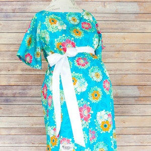 Maternity Hospital Delivery Gown - Snaps for Breastfeeding, Skin to Skin, and Epidural - Best Baby Shower Gift - Annie