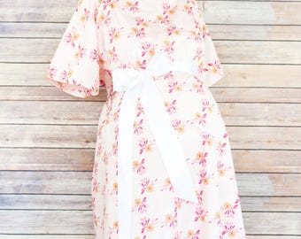 Maternity Hospital Delivery Gown - Snaps for Breastfeeding, Skin to Skin, and Epidural - Perfect Baby Shower Gift - Alicia