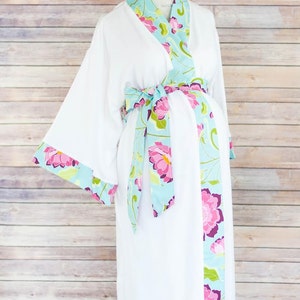 Maternity Robe - Super Soft Cotton - Darling on expecting moms - Perfect Baby Shower Gift - Jolie