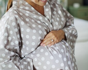 Maternity Robe - Super Soft Cotton  - Darling on Expecting Moms - Jolie