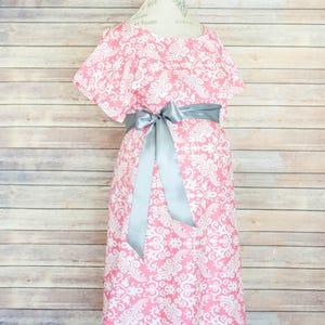 Maternity Hospital Delivery Gown- Super Soft -Perfect Snaps for Breastfeeding, Skin to Skin, and Epidural - Pink Paisley