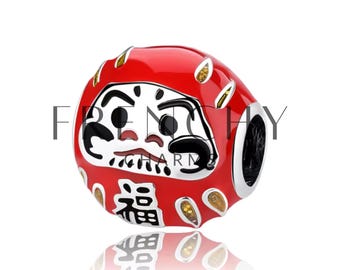 Red Daruma Charm - Etsy