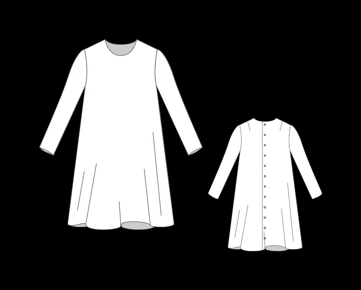 Girl Long Sleeve Dress Pattern,kids Sewing Pattern,baby Clothes Sewing Pattern,baby Girl Clothes ...