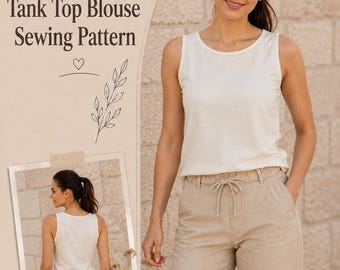 Sleeveless Tank Top Blouse Sewing Pattern, Women's Blouse, Summer  Patterns Sizes 2/30