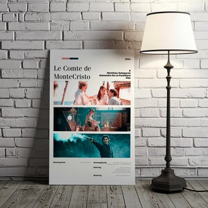 Cartel de la película El Conde de Montecristo, cartel de película minimalista, cartel personalizado, cartel de película clásica
