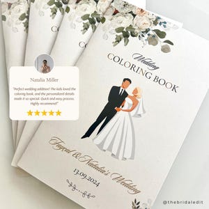 Personalized Wedding Coloring Book: Kids Activity, English Learning (Digital Download)