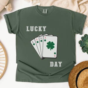 Jeu de cartes Irish Ace T-shirt Comfort Colors® de la Saint-Patrick, t-shirt irlandais Lucky Celebrations irlandais, chemise trèfle de la Saint-Patrick, unisexe